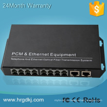С Ethernet RJ45 порта fxo-порт FXS с 8 канала горшки (разъем RJ11) телефонную линию над конвертером волокна